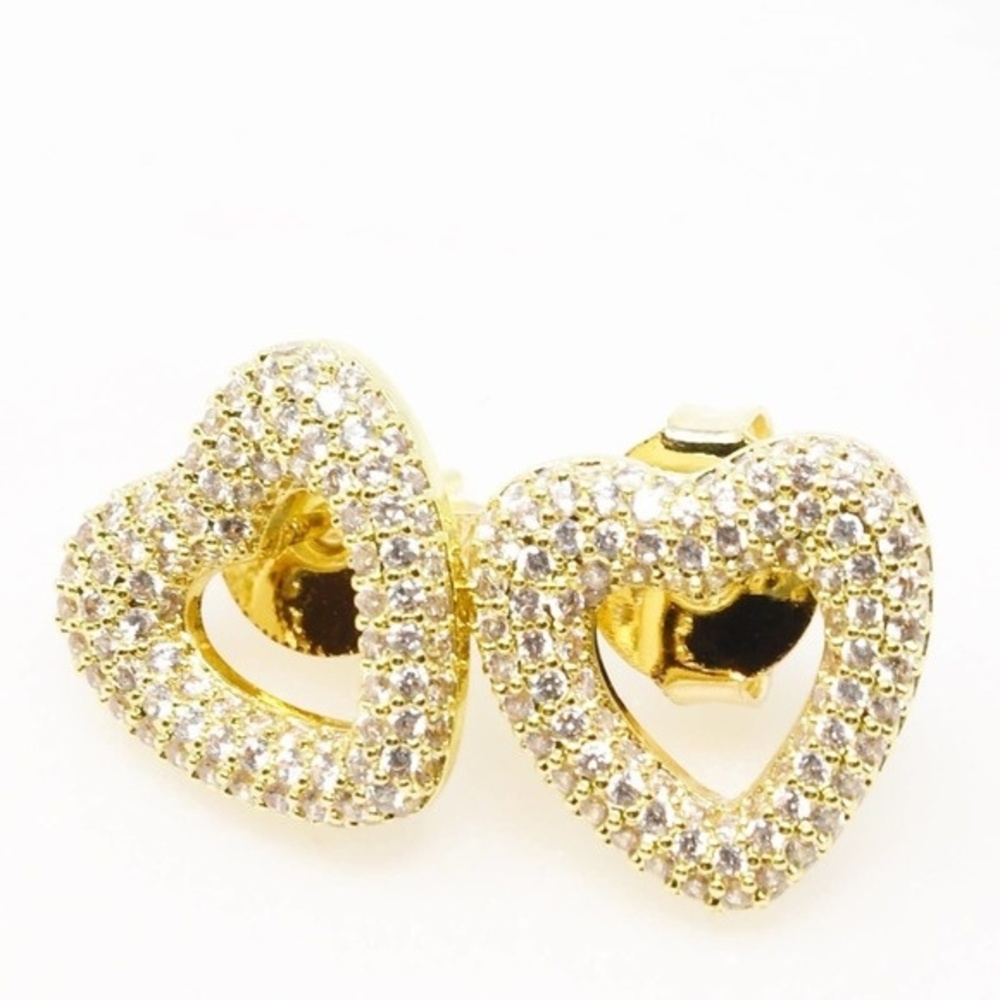 Cubic Zirconia Heart Earrings